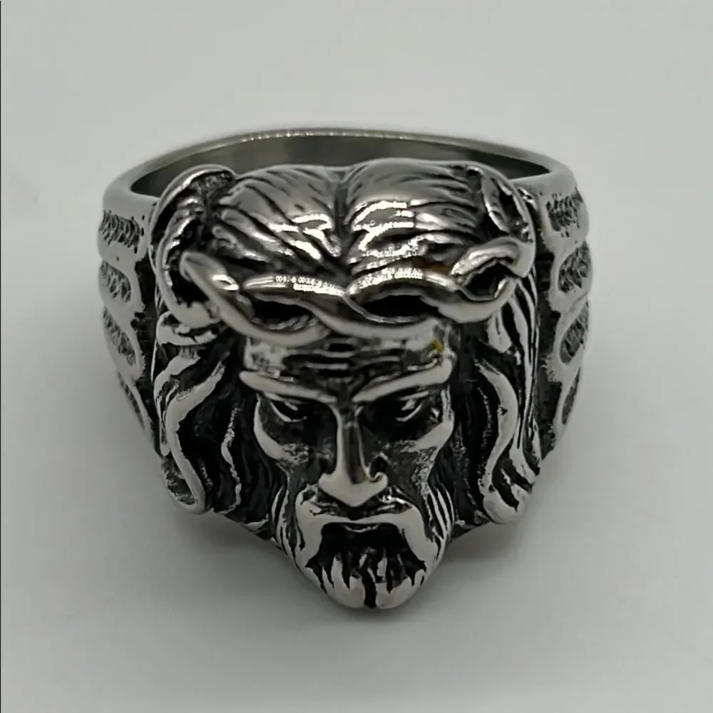 Handmade Religious Men's Ring Stainless Steel Size 12 NWT